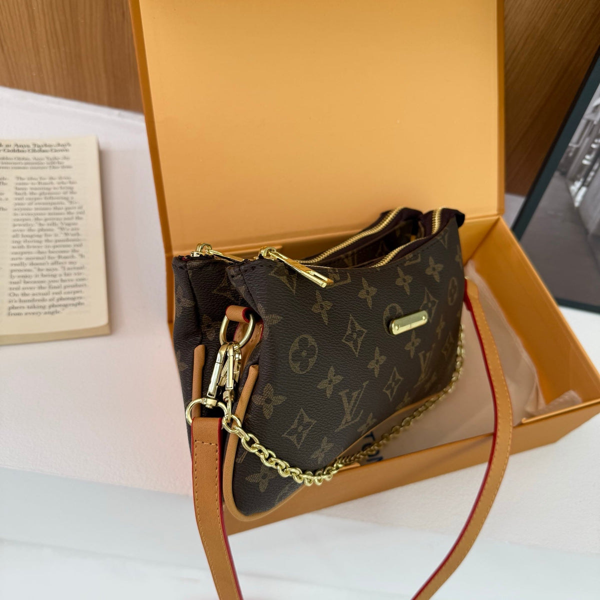 Brown Chain Shoulder Bag