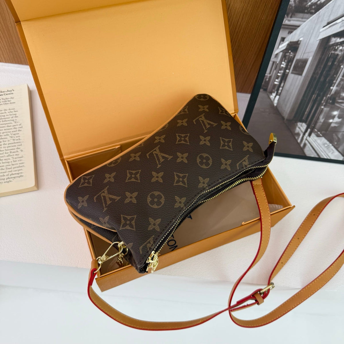 Brown Chain Shoulder Bag